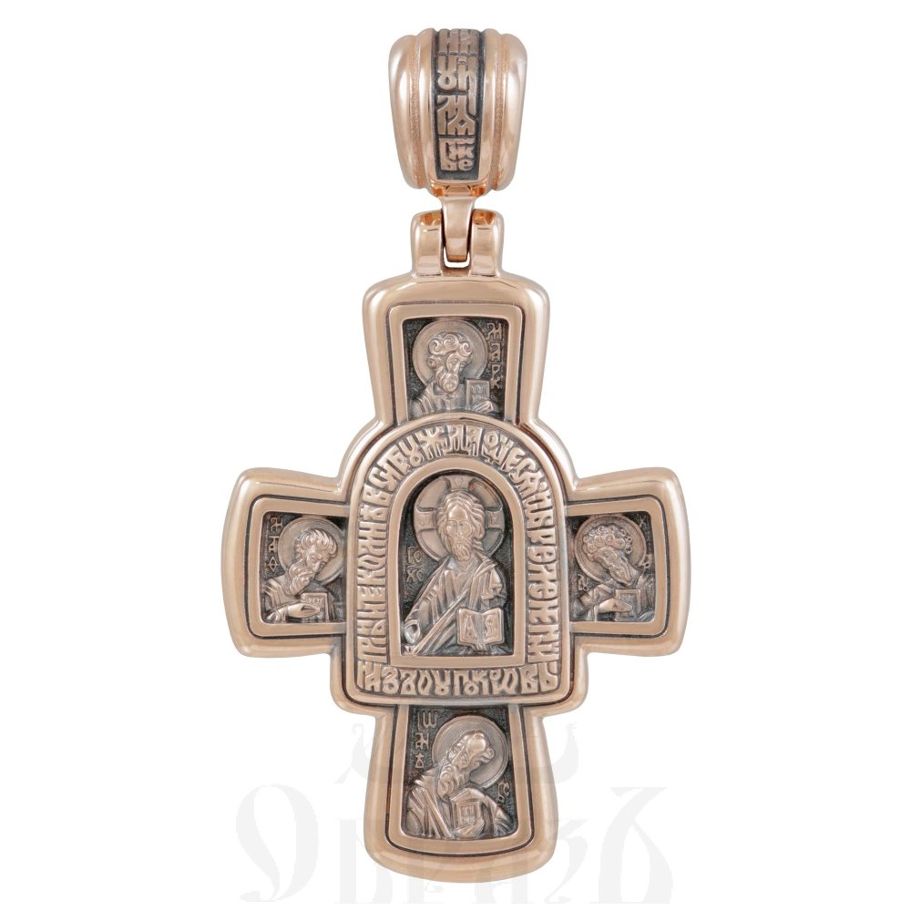 крест «господь вседержитель. иверская икона божией матери», золото 585 проба красное (арт. 201.026-1)