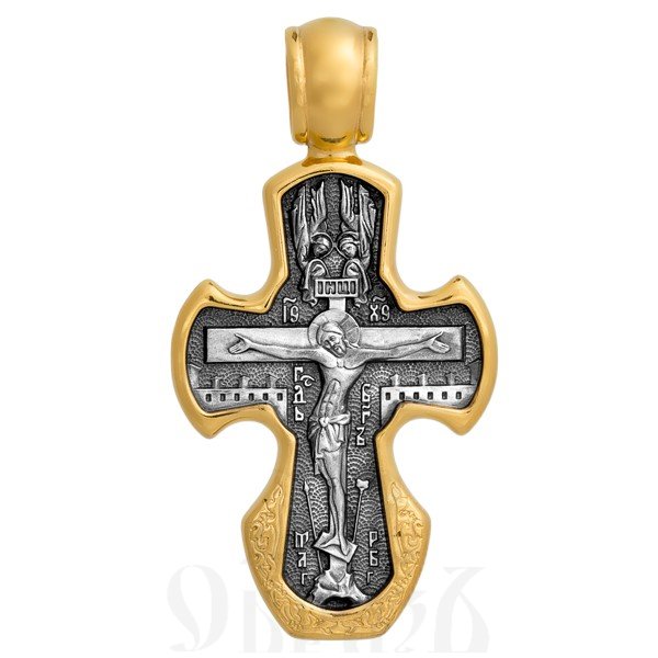 крест «распятие. матрона московская», серебро 925 проба с золочением (арт. 101.253)