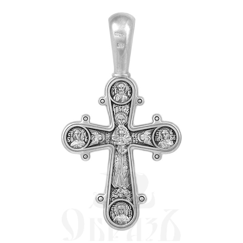крест «распятие. валаамская икона божией матери», серебро 925 проба (арт. 101.572)