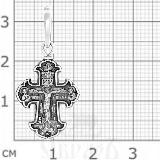 крест «распятие с предстоящими. молитва «спаси и сохрани», серебро 925 проба (арт. 101.481)